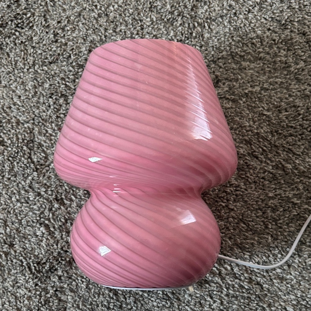 Pink Swirl Glass Lamp